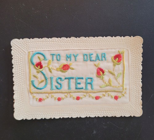 Vintage ww1 embroidered silk - embroidered,