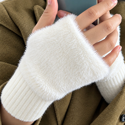 Women winter fingerless gloves - winter,
