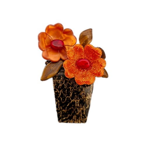 Lea stein genuine brooch pot - stein, brooch.