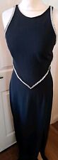 ALGO BOUTIQUE LONG BLACK BACKLESS EVENING DRESS DIAMANTE DETAIL UK  12 GOOD USED