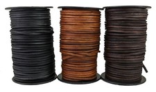 Black Brown and Dark Brown leather cord 4 mm Square