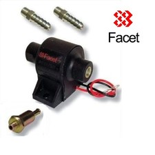 FACET POSI FLOW FUEL PUMP 1.5-4.0 Psi + 6mm HOSE UNIONS + FILTER