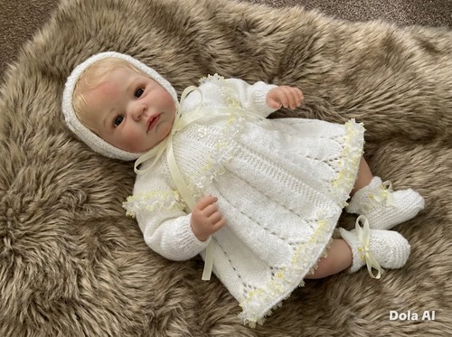 Hand knit reborn doll - doll, clothes