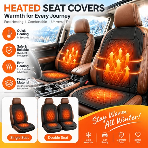 Heated car seat pad 12v - 2x,