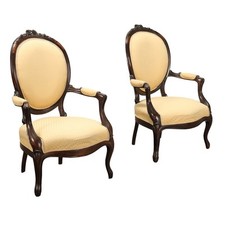 Antique Armchairs Baroque Style Beech Padding XX Century Originals