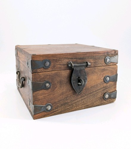 Vintage wooden treasure chest - vintage,