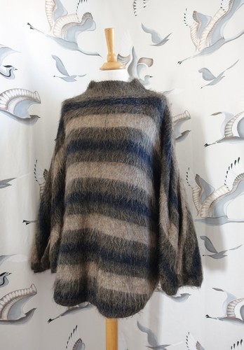 Jaeger brown striped mohair - striped,
