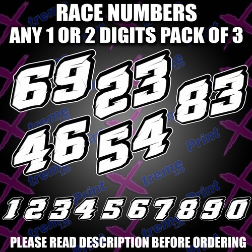 Race numbers decals stickers - race, decals/stickers