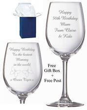 Personalised Wine Glass Engraved Mum, Mam Mother of The Groom Thank you Gift