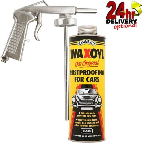 Hammerite 1litre black waxoyl - black,