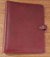Vintage DESKFAX by FILOFAX - DX1 CLF 7/8.  Burgundy red leather. Early version.