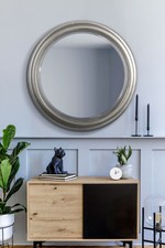 Extra Large Round Mirror Silver Bevelled Wall Shabby Chic 3ft2x3ft2 96cm X 96cm