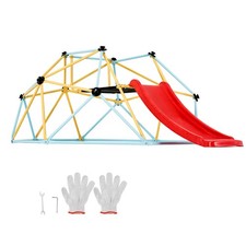 Uimoso Climbing Dome 8FT Geometric Dome Climber with Slide Jungle Gym 3-9 Years