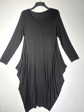 Black Draped Cocoon Midi Dress