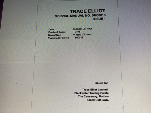 Trace elliot model type - model, v-type