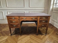 An Antique High Quality Mahogany Bow Front Desk Dressing Table ~Delivery Availab