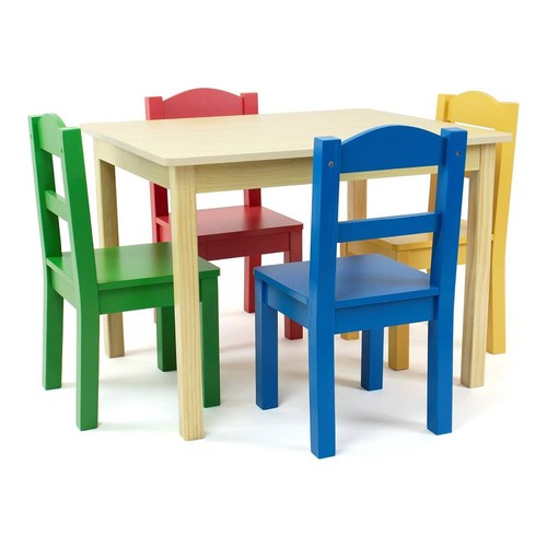 Kids wooden table - 4, chairs