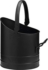 10” Black Coal Bucket Pail/Coal Hod/Mini/Fireside/Scuttle/Helmet Carry Handles