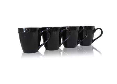 Stoneware black dotted mugs - stoneware,