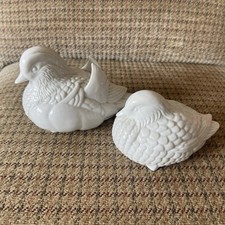 Vintage John Jenkins Fine Porcelain Mandarin Duck Pair. Male & Female
