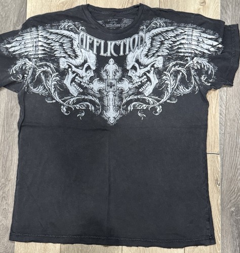 Affliction men black t - affliction,