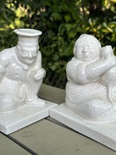 Robj & Pair Of Bookends & Cracked & Art Deco