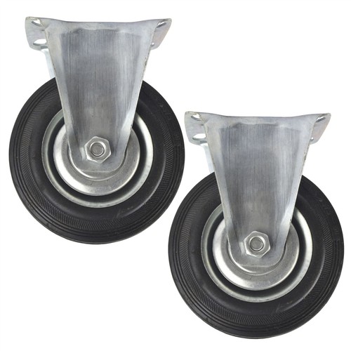 Rubber fixed castor - (125mm),