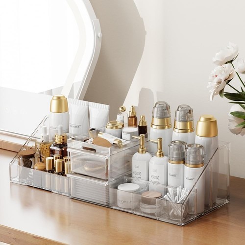 Clear acrylic desk - desk, cosmetic