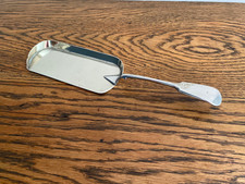 ANTIQUE SILVER PLATED GILT BOWL QUALITY 19TH C CRUMB TABLE SHOVEL