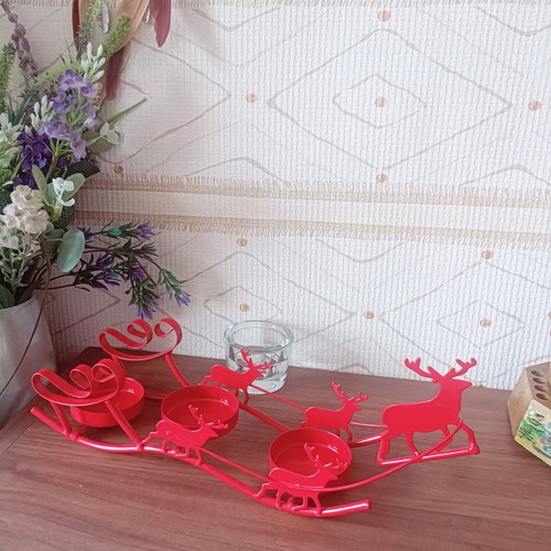 Christmas red candle holder - red,