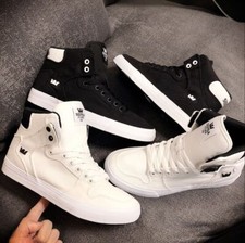 Supra Men's Supra Vaider Black/white canvas men's mid to high top shoes