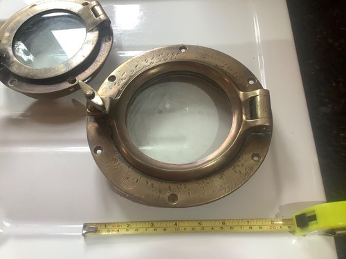 Brass porthole solid vintage - solid,