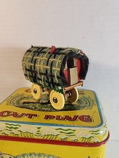 Gypsy Wooden Bow Toped Caravan Model Original Handmade  Wagon Cart 3.5" X 3"