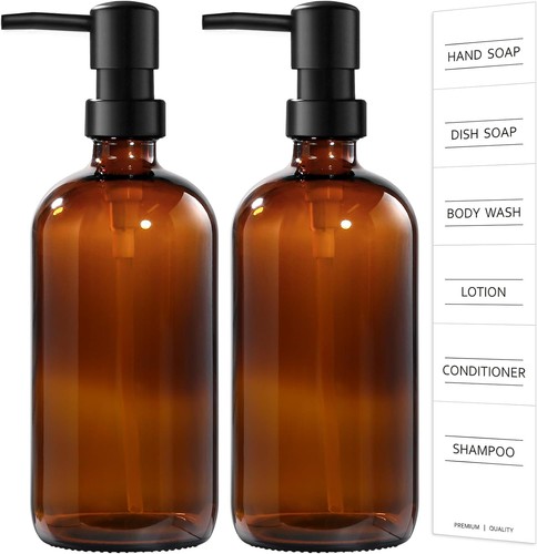 500ml amber glass - glass, soap