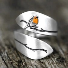 Simple Robin Bird Ring Jewelry