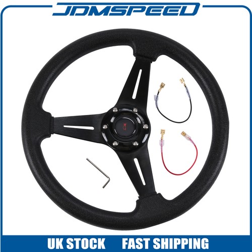 Black car racing steering - black,
