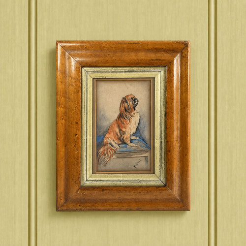 Antique pekingese dog - antique,