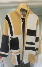 Marla Wynne Cardi-Coat Size Mediums Gold Black Nylon/Viscose/Polyester