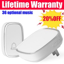 Wireless Door Bell Doorbell Waterproof Wall Plug In Loud 36 Chime LED Flash NEW