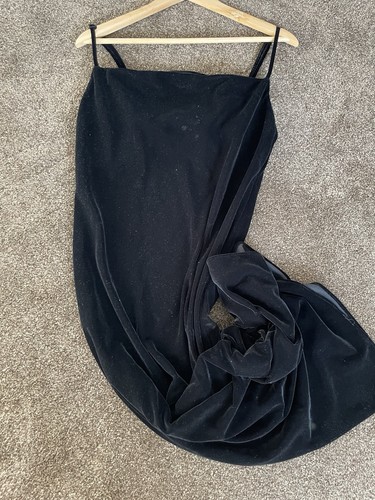 Zara black velvet midi - black,
