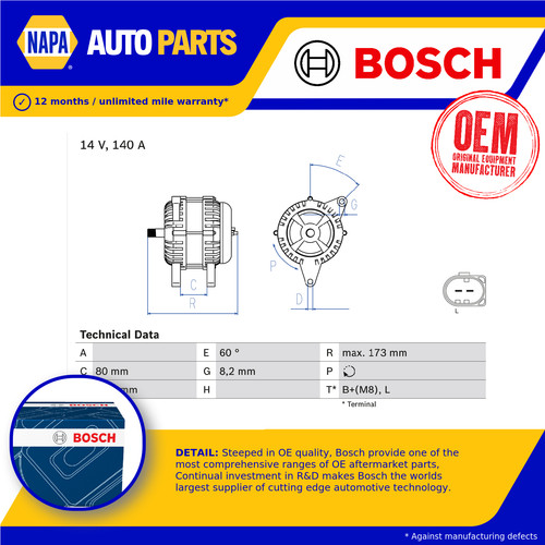 Alternator fits iveco - alternator,
