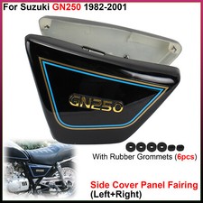 Left+Right Side Cover Panel Fairing W/Rubber Grommets For Suzuki GN250 1982-2001