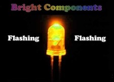5 x Yellow Flashing LED 3mm -