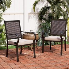 2Piece Rattan Chairs Garden