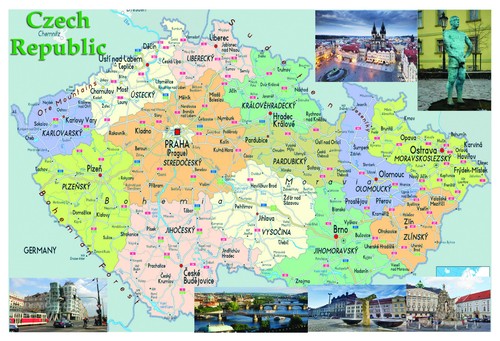 Czech republic map - map, poster
