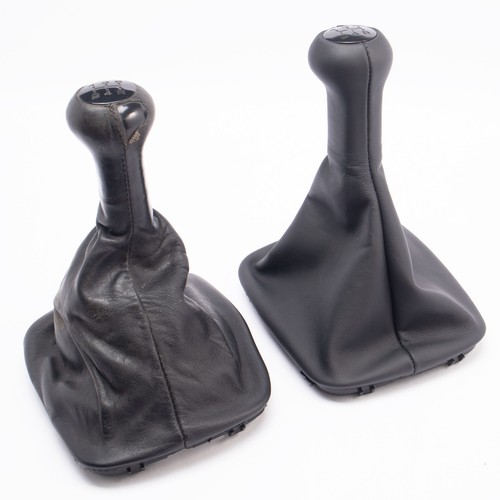 Black leather gear knob - black,