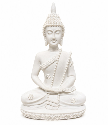 White buddha statue ornament - white,