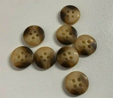 Aran Buttons Sizes 12mm-22mm, Brown & Cream, Knitting Cardigan Dress Making