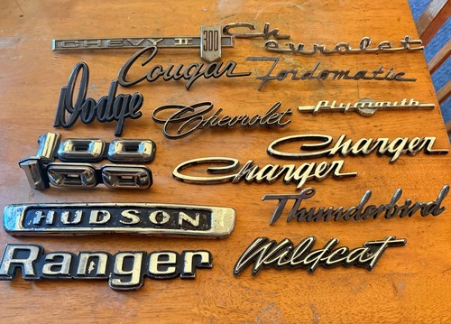 Vintage car emblems - car, and