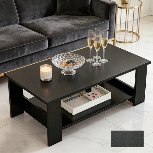 Black coffee table - coffee, with